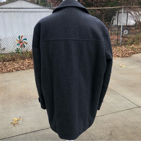 London Fog Mens Wool Blend Coat Charcoal Gray - Picture 4 of 12